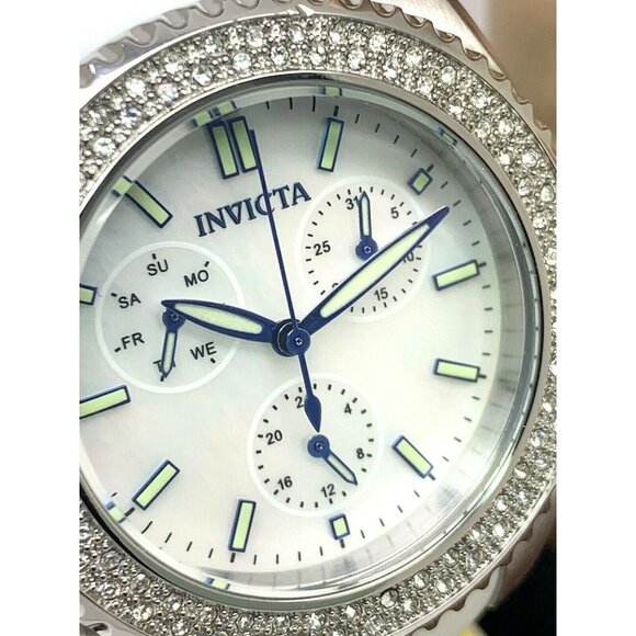 Invicta Women's Watch 28486 Angel 38mm White Dial Crystals Accent Rubber Strap - Picture 12 of 13